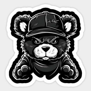Angry Fuzzy Teddy Bear Sticker